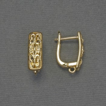 Háčky na náušnice zlatého kovu 17×6 mm – pár