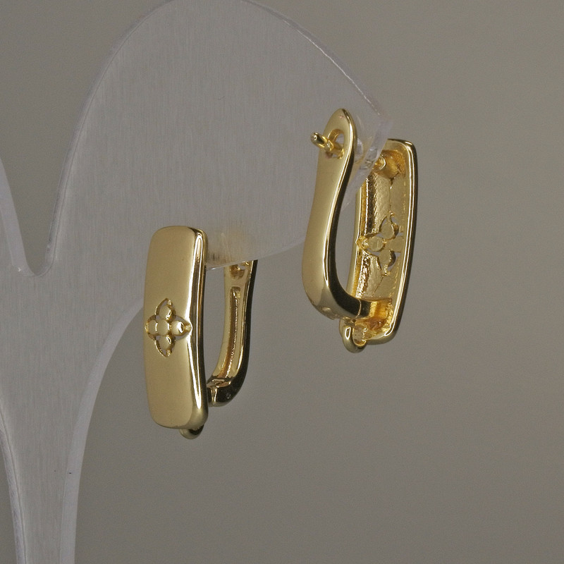 Háčky na náušnice zlatistého kovu 17×6 mm – pár
