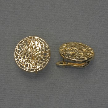 Háčky na náušnice z pozlaceného kovu, průměr 18 mm – pár