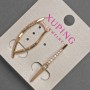 Náušnice Xuping s bílými štrasovými kamínky, průměr cca 2–3 mm, délka cca 32 mm, pozlacení 18K