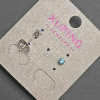 Náušnice pecky Xuping se světle modrým krystalem, průměr 3 mm ± rhodiové pokovení