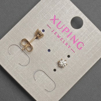 Náušnice pecky Xuping se bílými štrasami, průměr 4 mm ± pozlacení 18K
