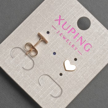 Náušnice pecky Xuping ve tvaru srdce, průměr cca 7×5 mm, pozlacení 18K