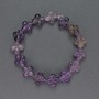 Korálky z ametystu, tvar čtyřlístku, průměr 13×13 mm ±, délka 19 cm ±