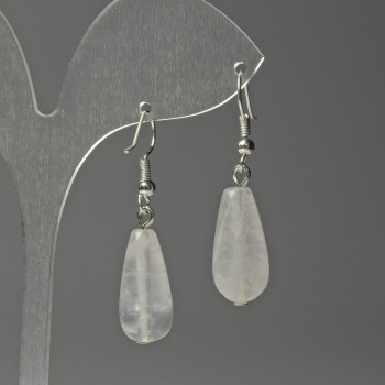 Náušnice z horského křišťálu – kapka, průměr 10×25 mm, délka cca 40 mm
