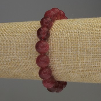 Náramek z turmalínu – hladké kuličky, průměr 10 mm ±, délka 18 cm, elastický