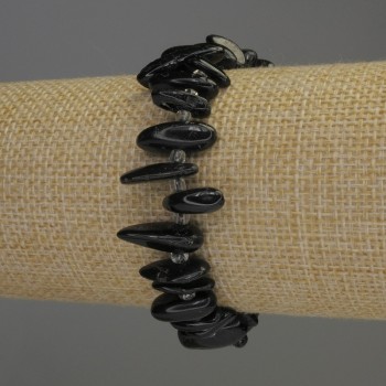 Náramek z achátu „Křehká jehla“, průměr 14×3–4 mm, délka 18 cm, na elastické šňůře