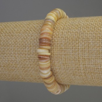 Náramek z perleťových rondelů, 8×2 mm, délka 18 cm, streč