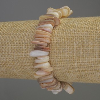 Náramek z perleťových drobků, průměr 12–15×2–5 mm, délka 18 cm, elastický