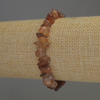 Náramek z karneolu – čipové korálky, průměr 7–12×4 mm, délka 18 cm, elastický