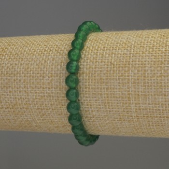 Náramek z hrizoprasu, hladké kuličky, průměr 6 mm, délka 18 cm, elastický