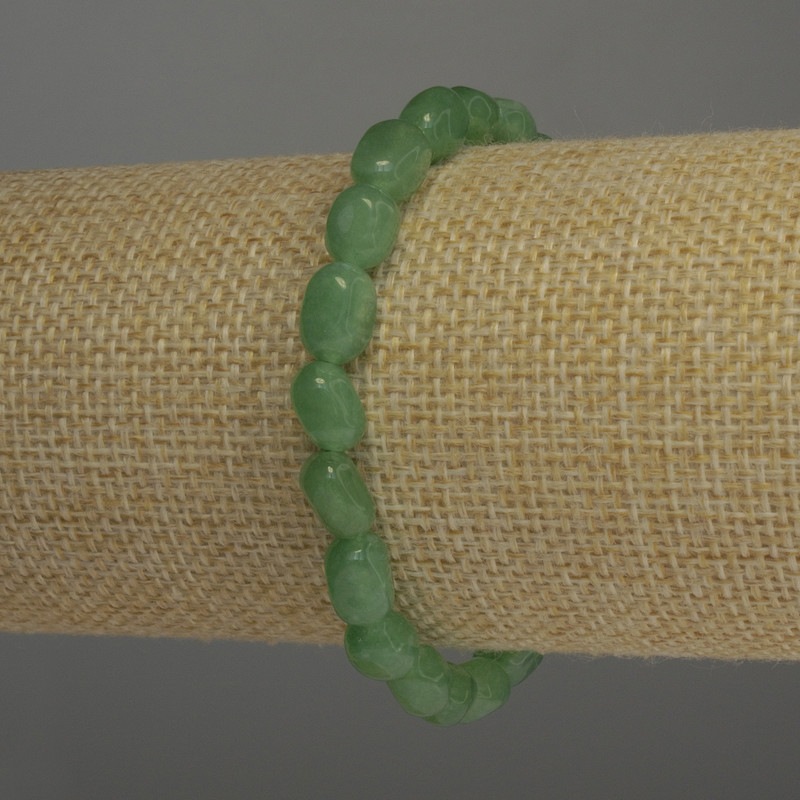 Náramek z nefritu s facettovanými korálkami, průměr 10×6 mm, délka 18 cm, pružný