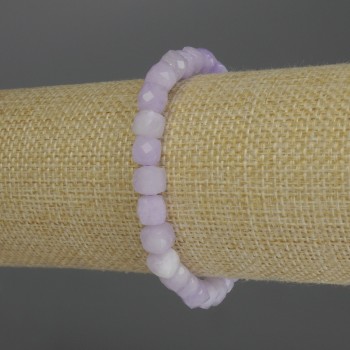 Náramek z levandulového ametystu, broušené kubíky, průměr 6,5 mm, délka 18 cm, elastický