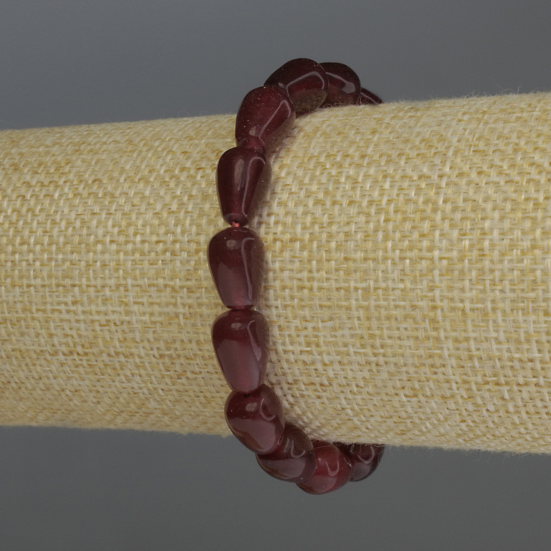 Náramek z turmalínu kapka, korálky 12×8 mm, délka 18 cm, elastický