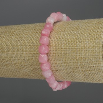 Náramek z turmalínu, broušené kubické korálky, průměr 7 mm, délka 18 cm, elastický