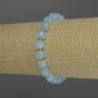 Náramek z měsíčního kamene (opalit) broušený kubík, průměr 7 mm ±, korálky 3 mm ±, délka 18 cm, elastický