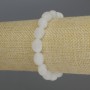 Náramek z bílého křemene, fasetované korálky, průměr 9–12×8 mm, délka 18 cm, elastický