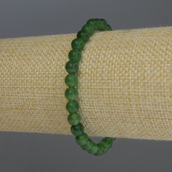 Náramek z hrizoprasu – hladké kuličky, průměr 6 mm, délka 18 cm, elastický