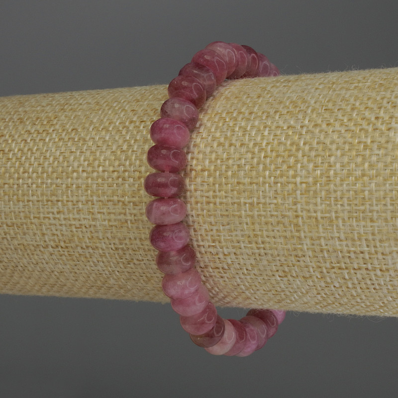Náramek z turmalínu ve tvaru rondelu, 8×5 mm, délka 18 cm, elastický