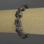 Náramek z labradoritu «Květina», průměr 15 mm ±, s korálky 3 mm ±, délka 18 cm, pružný