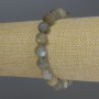 Náramek z labradoritu, hladké kuličky o průměru 8 mm, délka 18 cm, pružný