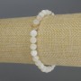 Náramek z perleti, hladké kuličky, průměr 6 mm, délka 18 cm, elastický