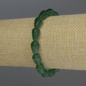 Náramek z chrysoprazu, kapkovitý tvar, rozměry kapky 12×8 mm, délka 18 cm, elastický