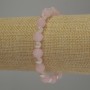 Náramek z růžového křemene se 8 mm hladkými korálky a perlami 6 mm, délka 18 cm, elastický