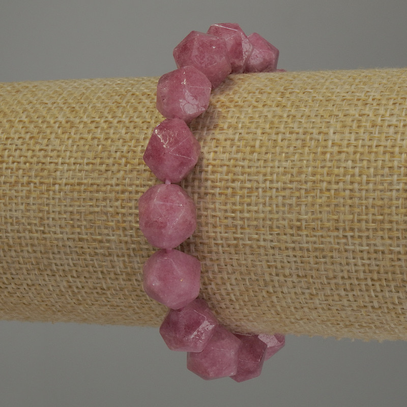 Náramek z turmalínu s víceúhelníkovými korálky, průměr 12×10 mm, délka 18 cm, elastická šňůra
