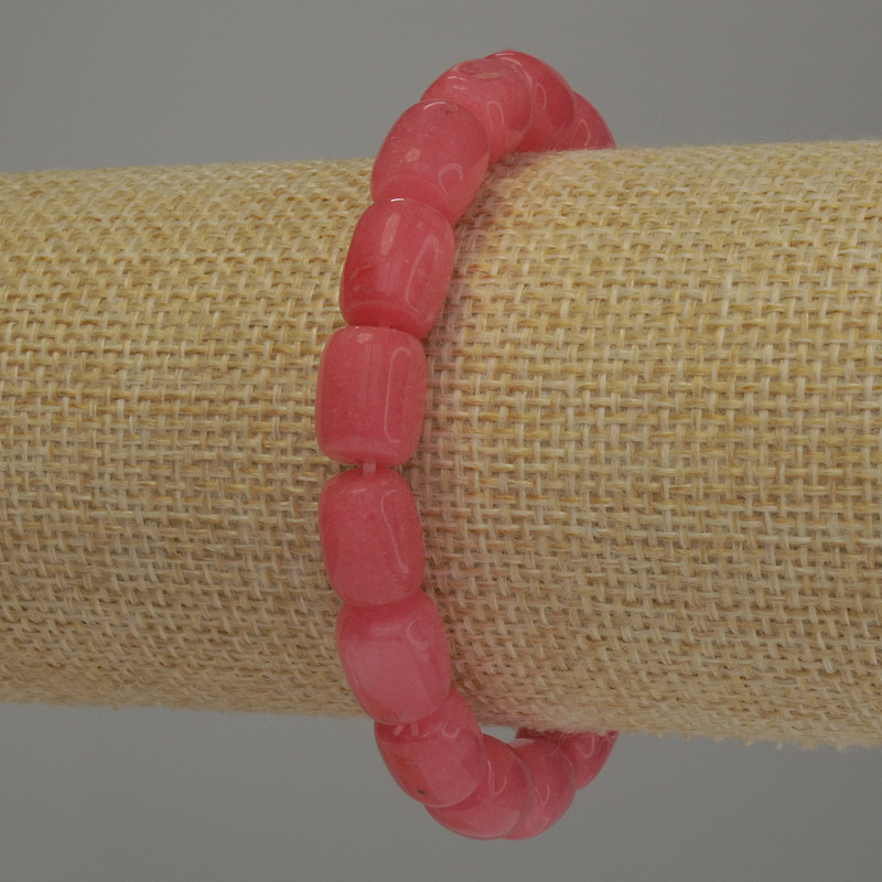 Náramek z turmalínu barilové korálky, průměr 11×8 mm ±, délka 18 cm, elastická šňůra