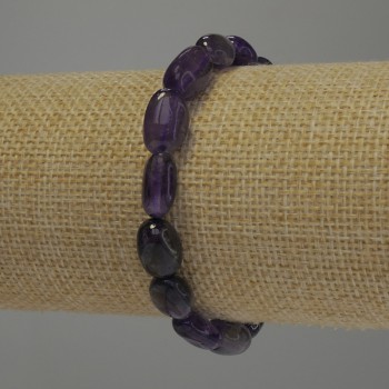 Náramek z ametystu galetovaný, průměr 16×10 mm, délka 18 cm, elastický