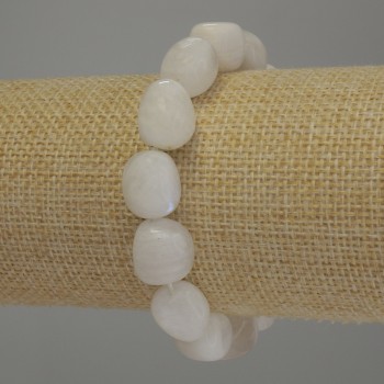 Náramek z adularitu, fasetované korálky, průměr 12×11 mm, délka 18 cm, elastický