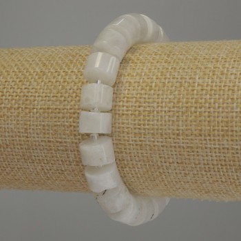 Náramek z adularu – rondelové korálky 10×7 mm ±, korálky 3 mm ±, délka 18 cm, elastický