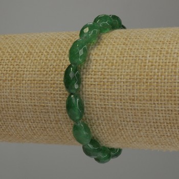 Náramek z chrysoprasu ve tvaru granovaného zrna, průměr 12×7 mm, 5 mm ±, délka 18 cm, elastický