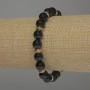 Náramek z granátu, hladká kulička, průměr 8,5 mm ± s kovovými vložkami, délka 18 cm, elastický