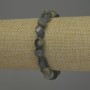 Náramek z labradoritu, fazetovaný, průměr 9–12×9 mm, délka 18 cm, elastický