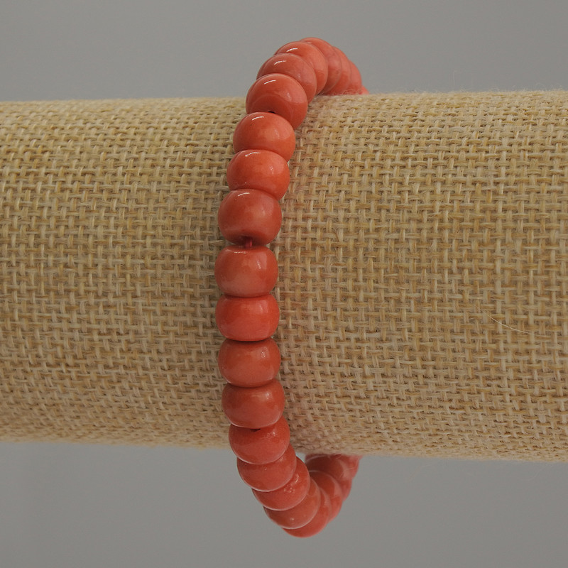 Náramek z korálu (umělý) rondely, průměr 8×6 mm, délka 18 cm, elastická šňůra