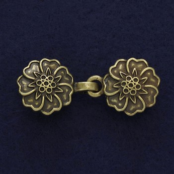 Brožka-zátka pro kardigan, bronzová barva, průměr 21 mm, délka 52 mm