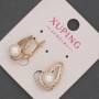 Náušnice Xuping se bílými štrasovými kamínky a Mallorca korálkem, průměr 7 mm ±, délka 18 mm ± Pozlacené 18K