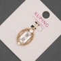 Přívěsek Xuping s bílým krystalem, průměr 14 mm, délka 28 mm, pozlacené 18K