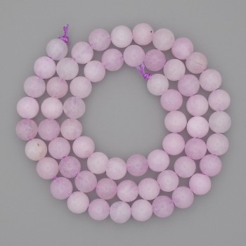 Kunzitové korálky – hladká kulička, průměr 6 mm, na niti, délka 38 cm