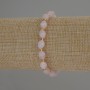 Náramek z růžového křemene, brusované korálky 8×6 mm, korálky o průměru 3 mm, délka 18 cm, elastický