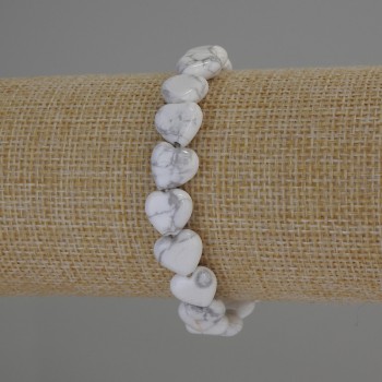 Náramek z chalcedonu ve tvaru srdcí