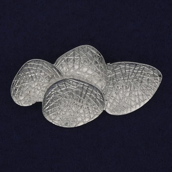 Brož Akcent stříbrný kov 64×36 mm+