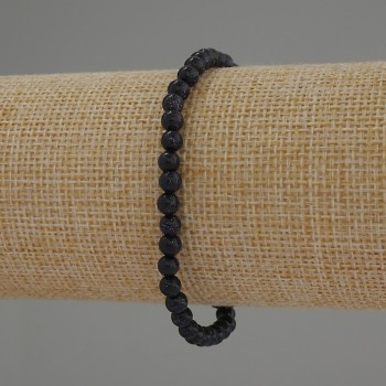 Náramek Aventurín Noční Káhira, hladké korálky 4 mm, délka 18 cm, elastická šňůra