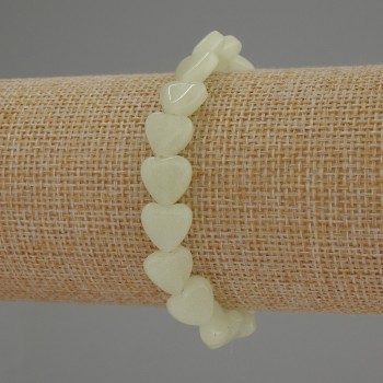 Náramek z onyxu ve tvaru srdce, průměr 10 mm, délka 18 cm, elastický