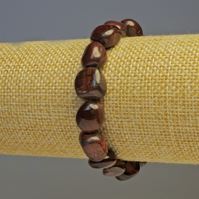 Náramek z přírodního kamene býčí oko, facetované korálky, průměr 13×11 mm (+/-), průměr 11×9 mm (+/-), délka 18 cm, elastický