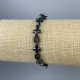 Náramek z hematitu 'Kříž', průměr 6×8 mm ±, průměr 10×9 mm ±, délka 18 cm ±, pružný