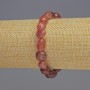 Náramek z jahodového křemene, fasetované korálky, průměr 8×9×6 mm, délka 18 cm, strečový