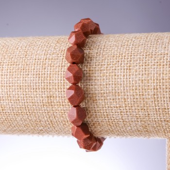 Náramek z aventurínu (syntetický) „Zlatý písek“ víceúhelníkové, rozměr 8×10 mm